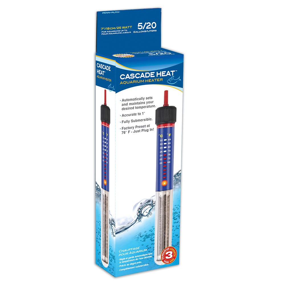 Penn-Plax Cascade Heat 25w Submersible Heater