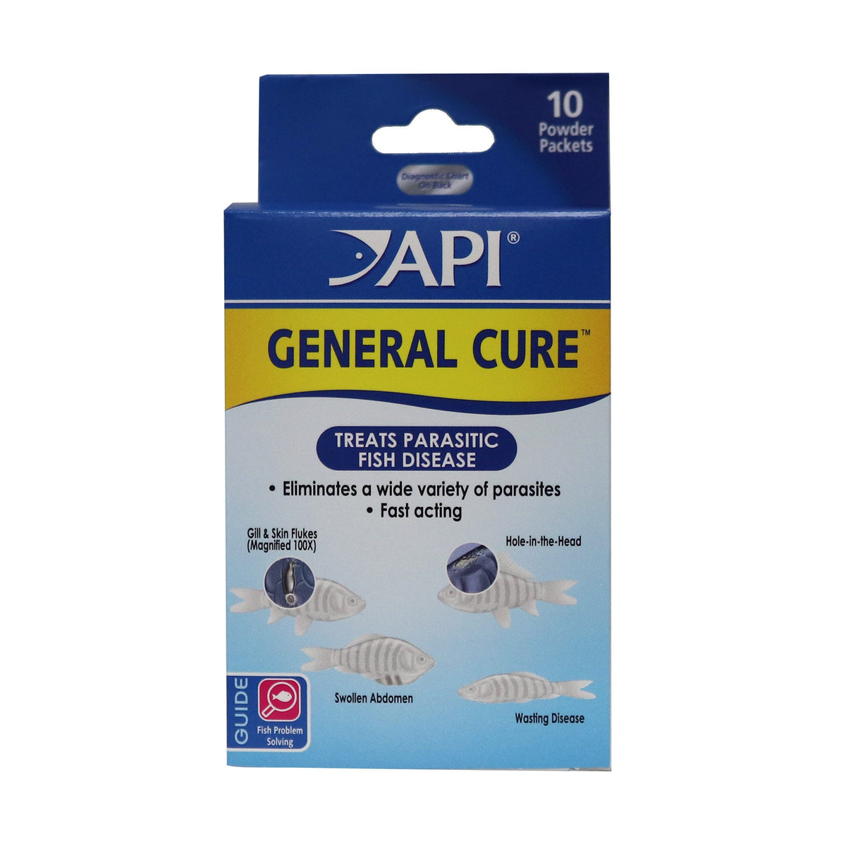 API General Cure Freshwater And Saltwater Fish Powder Medication 10-Count Box - EXPIRED