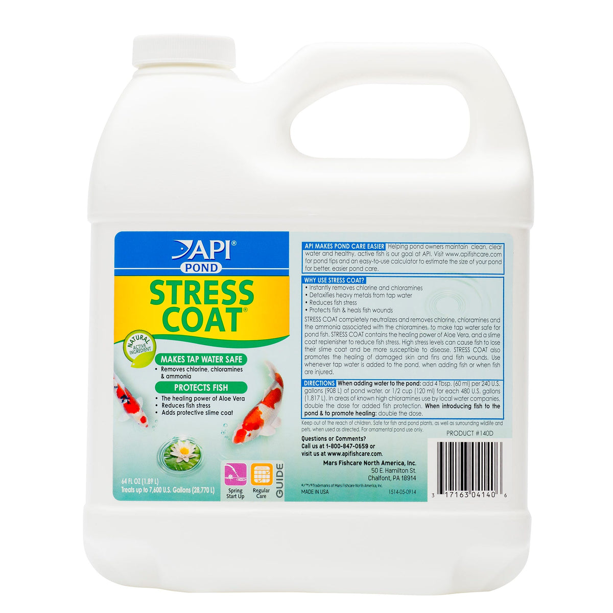 API Pond Stress Coat Pond Water Conditioner 64 Oz Bottle