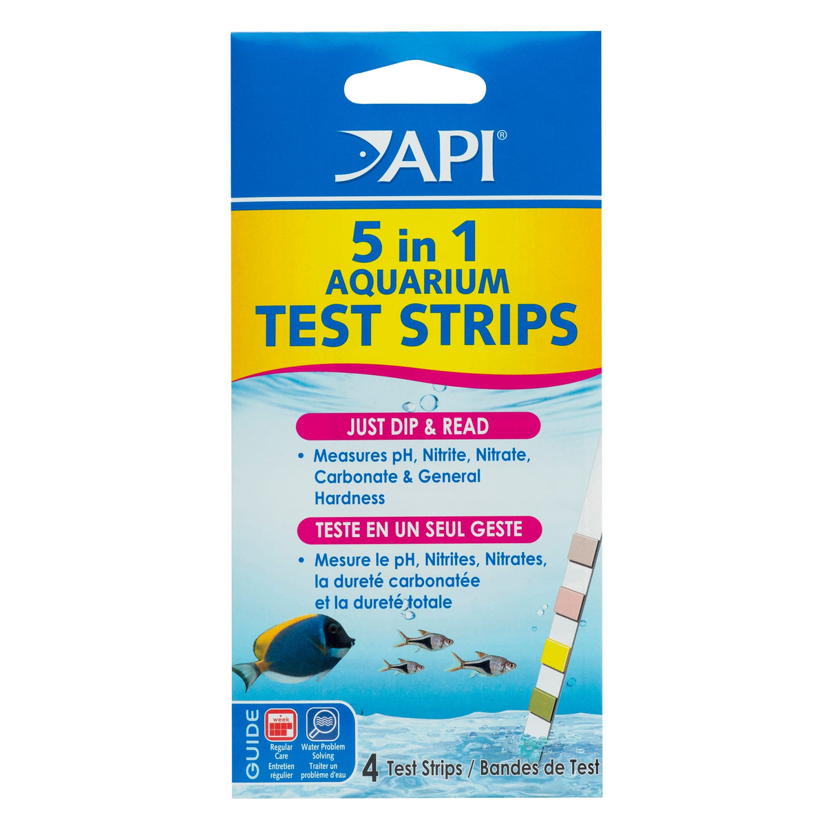 API 5-In-1 Test Strips - 100-Test Box For Freshwater And Saltwater Aquarium - EXPIRED