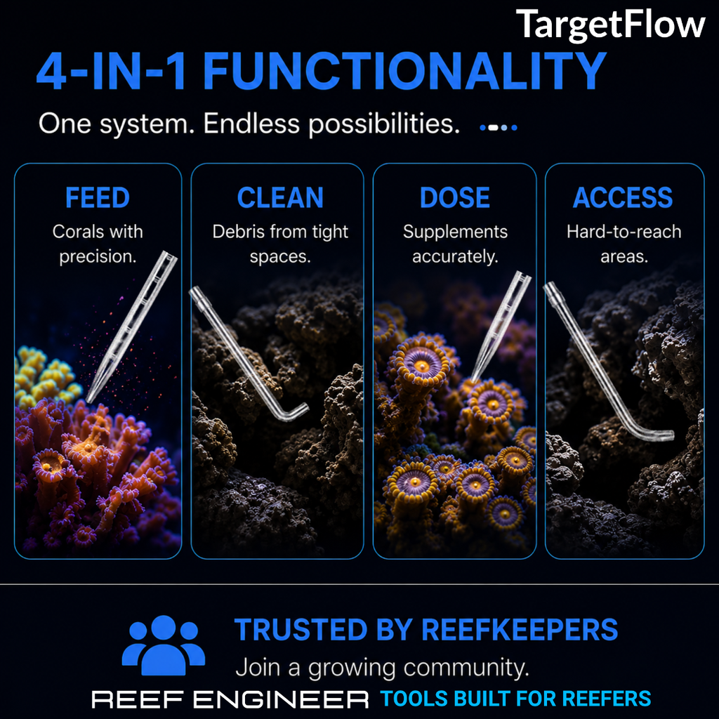 TargetFlow 4-in-1 Precision Aquarium Feeding Tool 