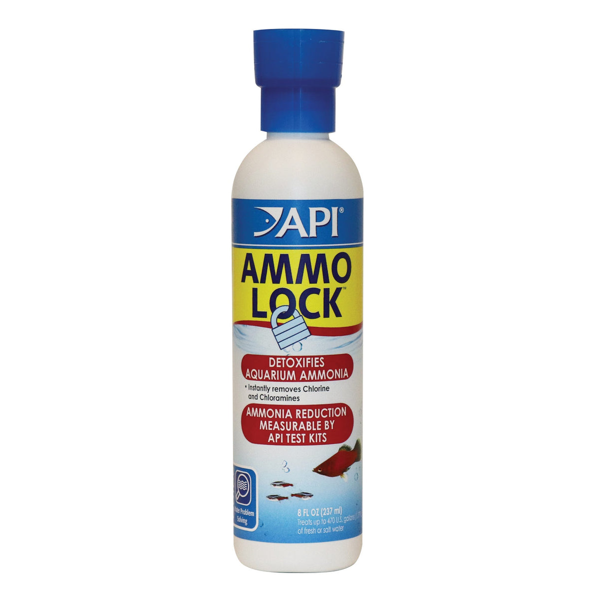API Ammo-Lock Freshwater & Saltwater Aquarium Ammonia Detoxifier 8 Oz Bottle