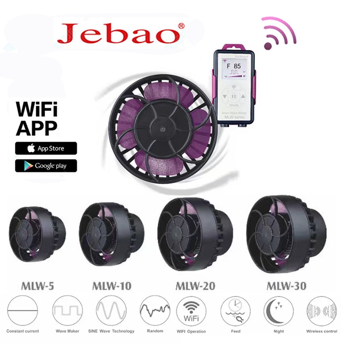 Jebao MLW-20 SINE Wavemaker Pump w WiFi & Display - 2640 GPH
