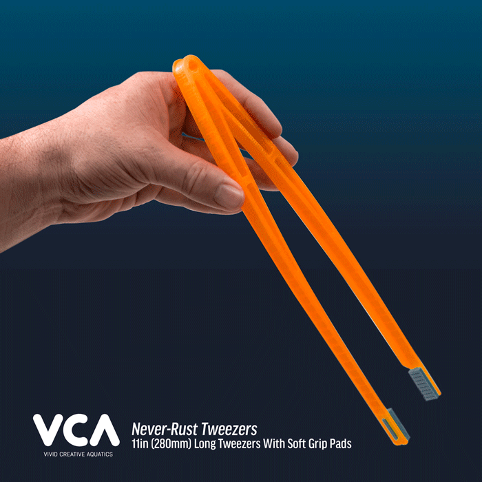 VCA 11" Never-Rust Floating Aquarium Tweezers - Sunset Orange