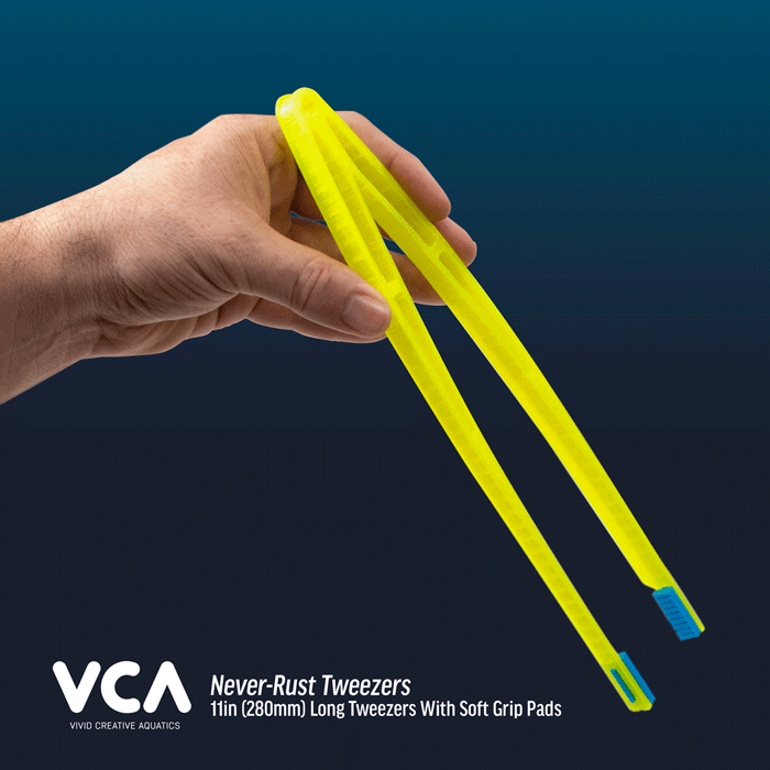 VCA 11" Never-Rust Floating Aquarium Tweezers - UV Yellow