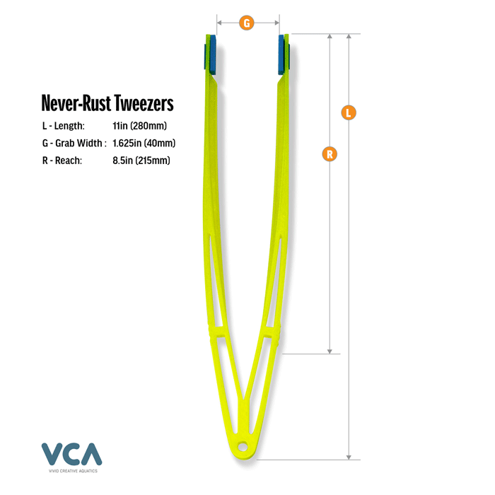 VCA 11" Never-Rust Floating Aquarium Tweezers - Sunset Orange
