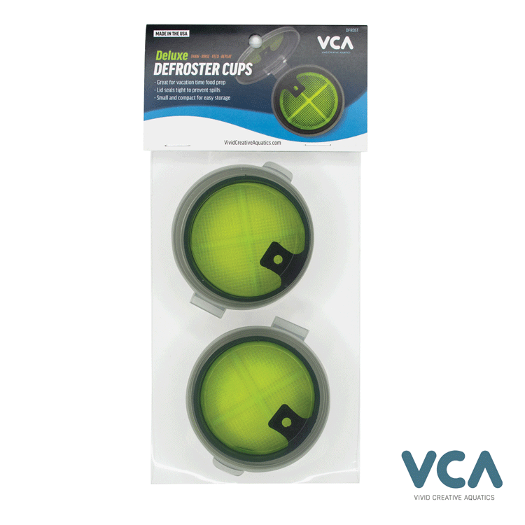 VCA Deluxe Frozen Fish Food Defroster Cup 2-pack - Black & UV Yellow
