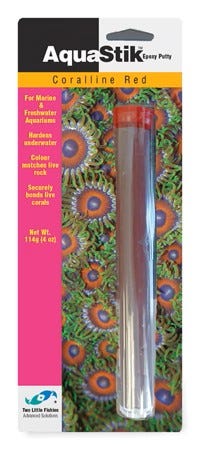 TLF Coralline Red Aqua Stik Epoxy 4oz