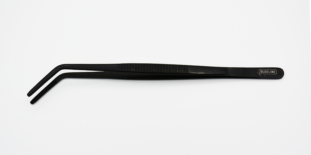 BlueLine Curved Black Tweezer 10"