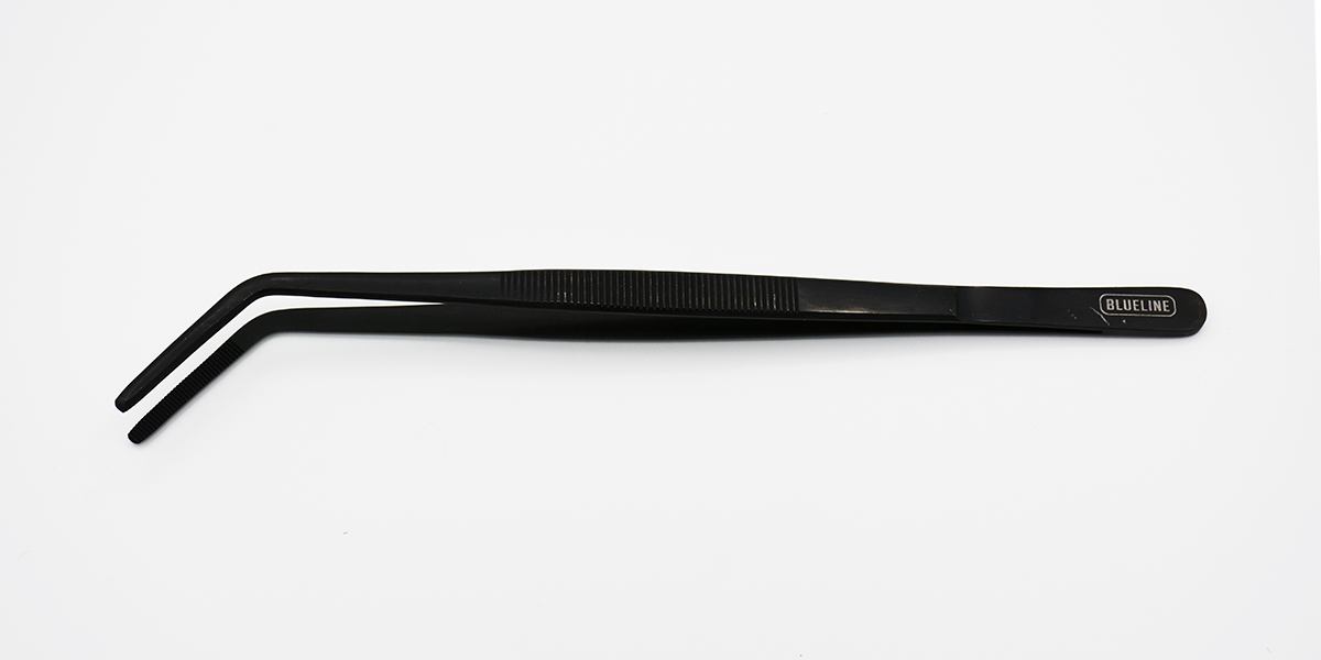 BlueLine Curved Black Tweezer 10"