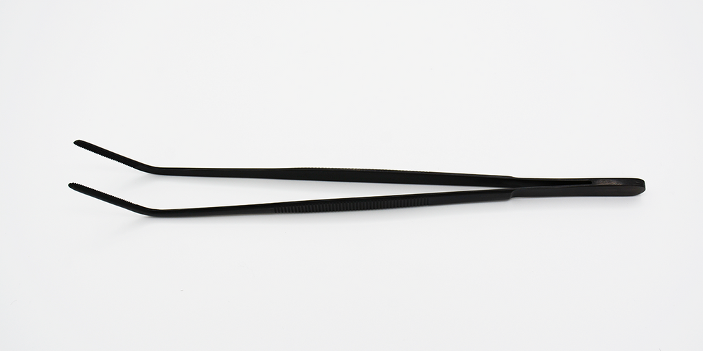 BlueLine Curved Black Tweezer 10"