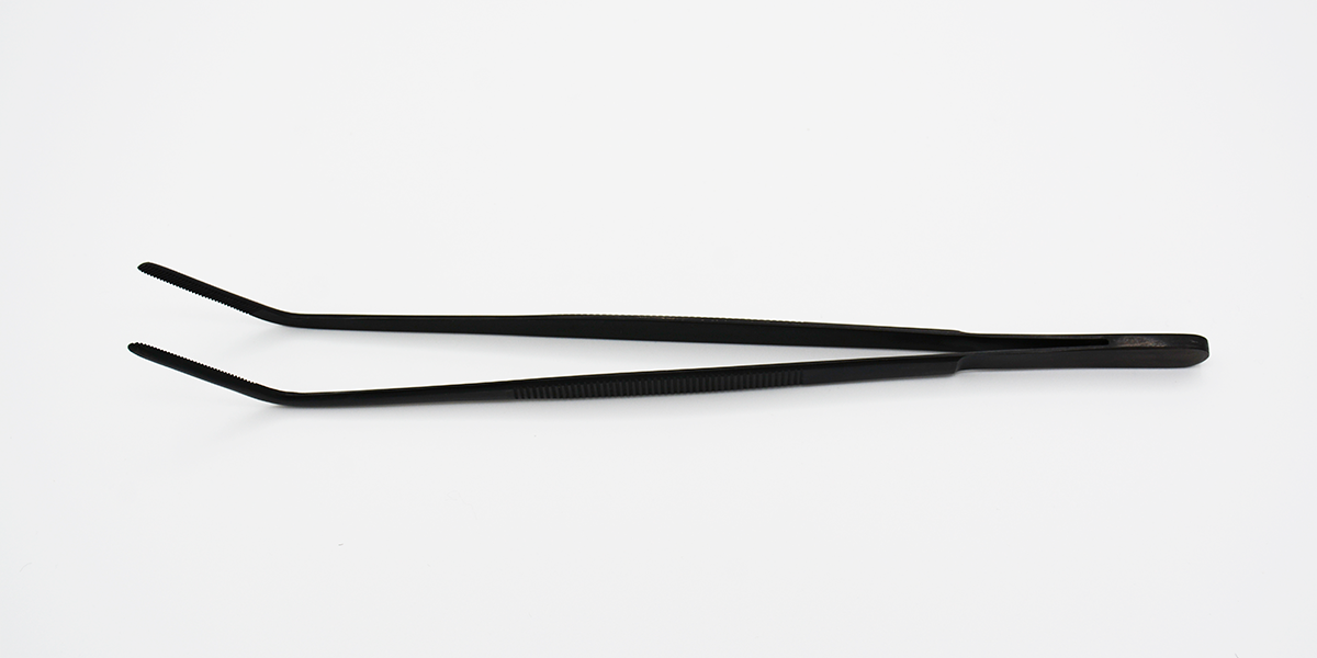 BlueLine Curved Black Tweezer 10"