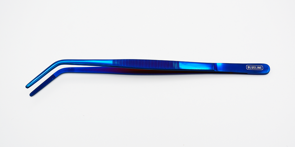 BlueLine Curved Blue Tweezer 10"