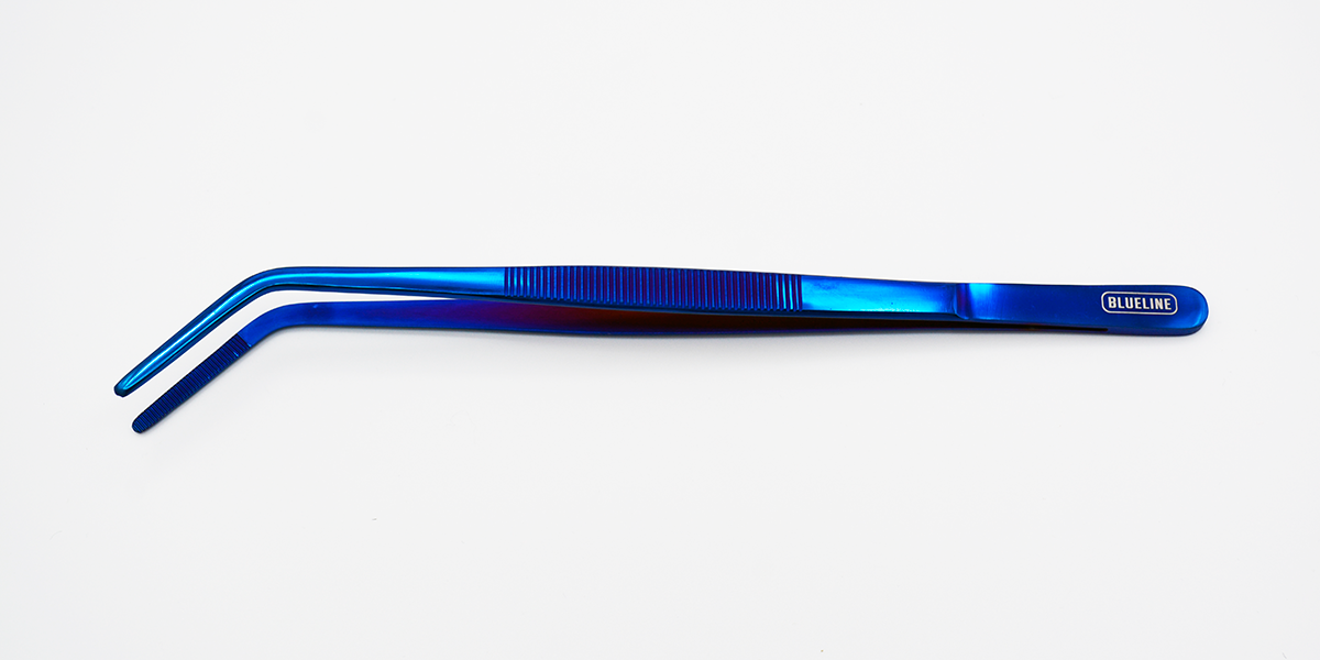 BlueLine Curved Blue Tweezer 10"