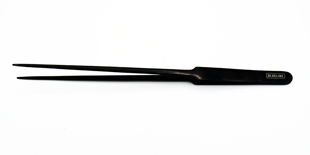 BlueLine Straight Black Tweezer 10"