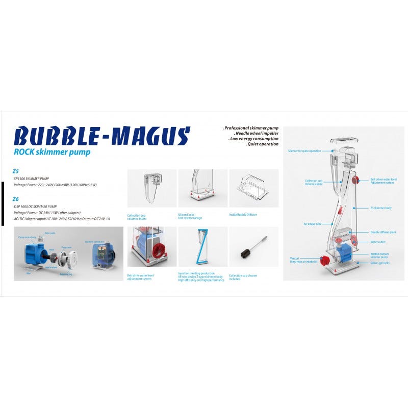 Bubble Magus Z-6 Protein Skimmer w/ DSP1000