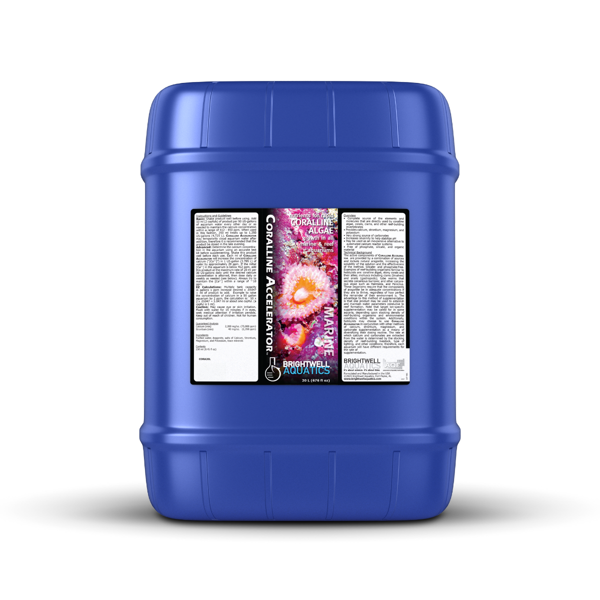 Brightwell Coralline Accelerator- Nutrients for Coralline Algae Growth 20 Liter