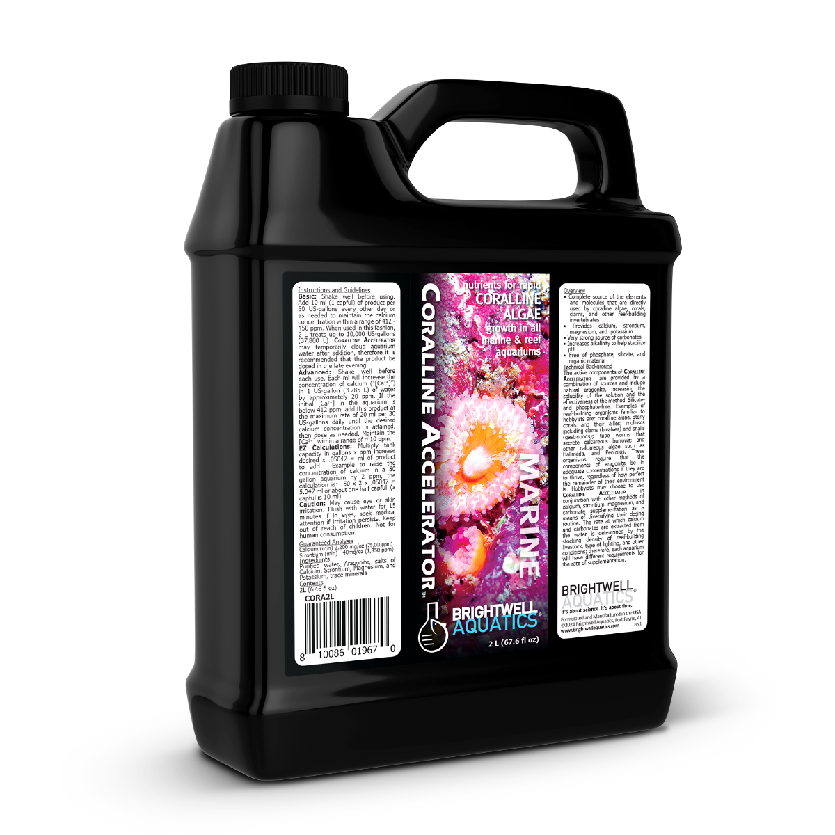Brightwell Coralline Accelerator- Nutrients for Coralline Algae Growth 2 Liter