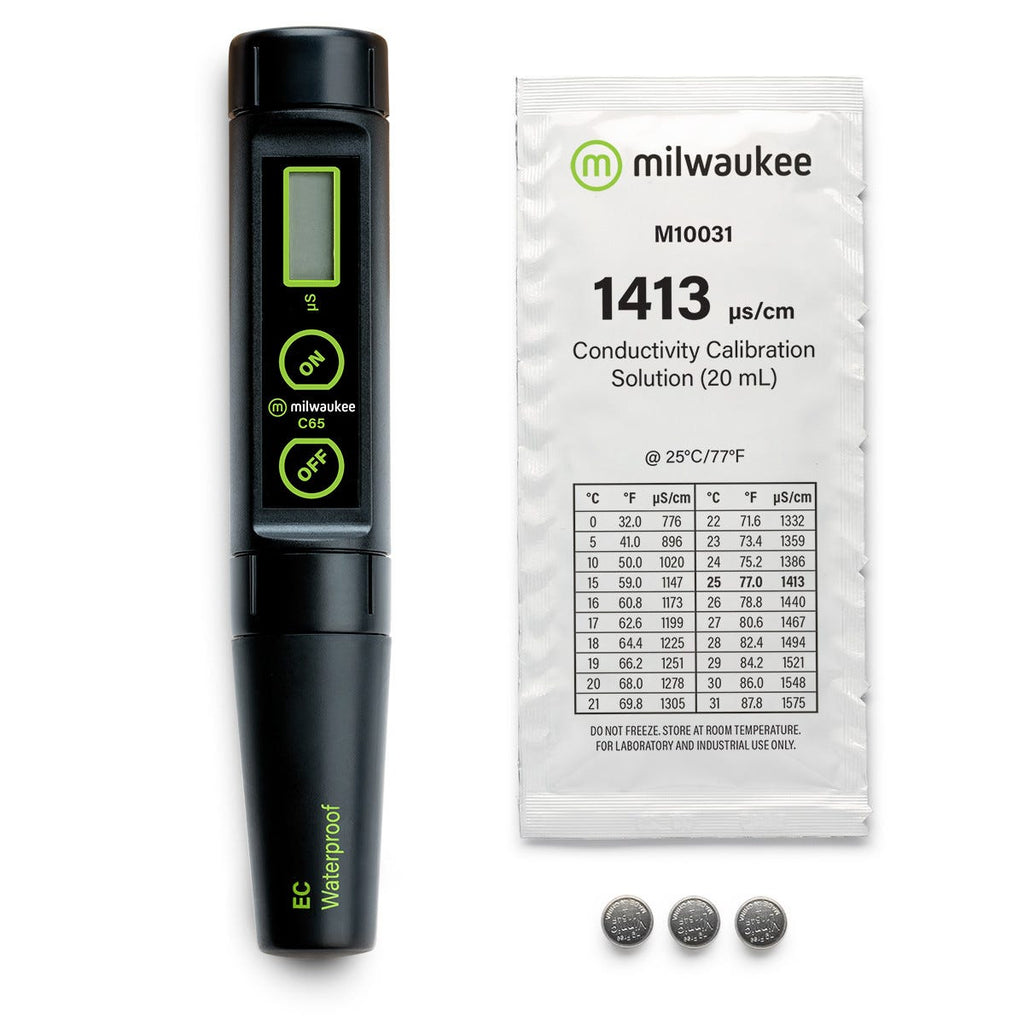 Milwaukee C65 Low Range Waterproof Conductivity Pen with ATC and Replaceable Electrode