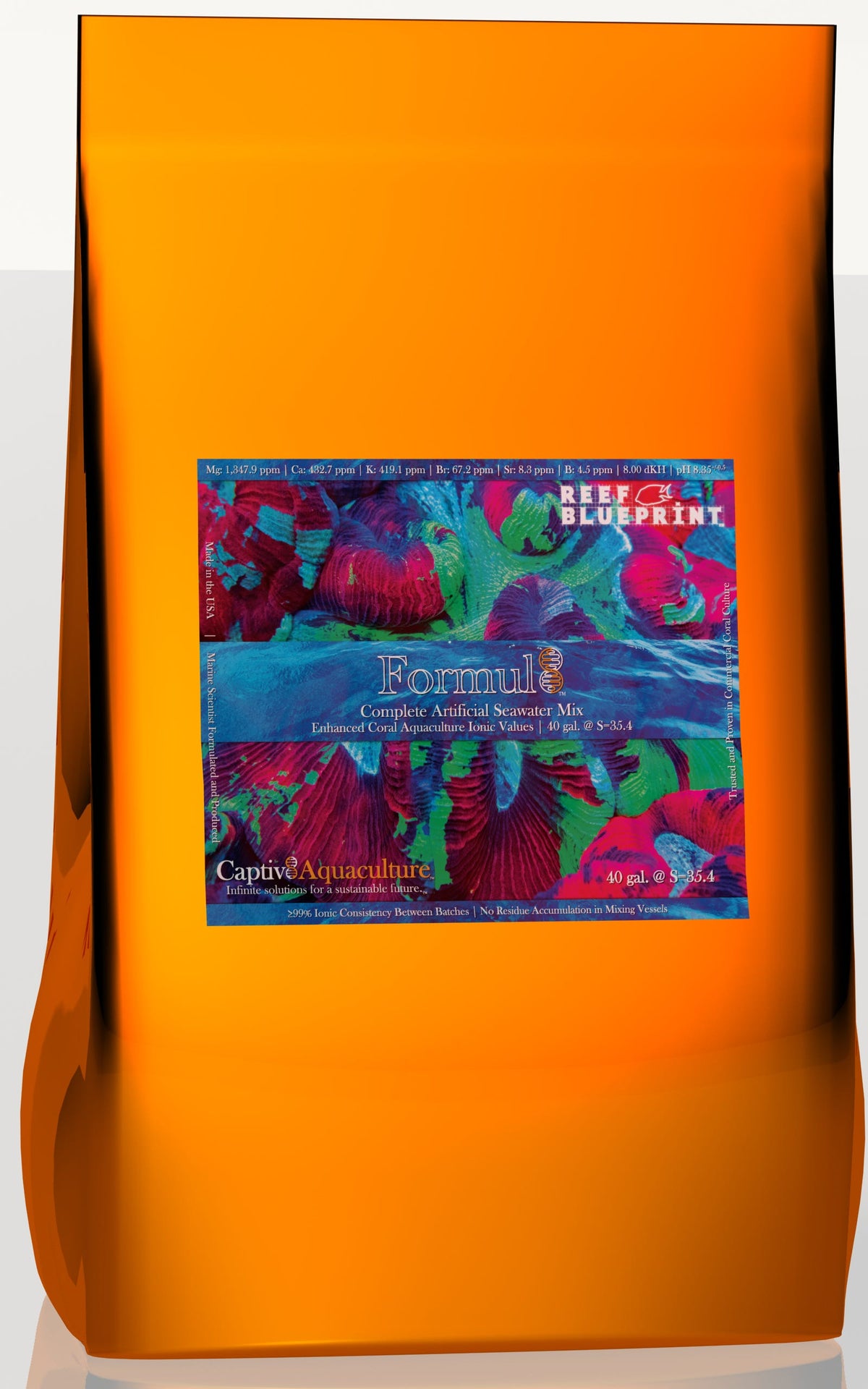 Captiv8 Reef Blueprint Formul8 Reef 40 gals., 35.4 ppt - Reef Artificial Sea Water Mix