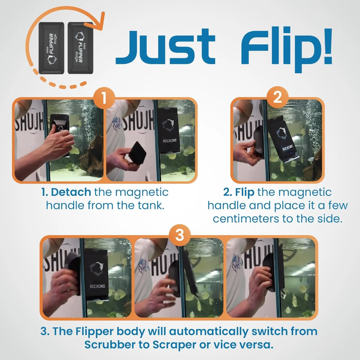 Flipper Edge Floating Magnetic Algae Cleaner STANDARD