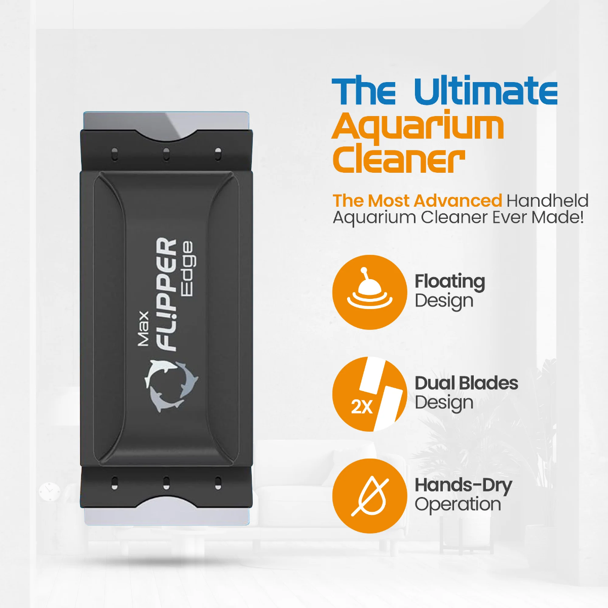 Flipper Edge Floating Magnetic Algae Cleaner MAX