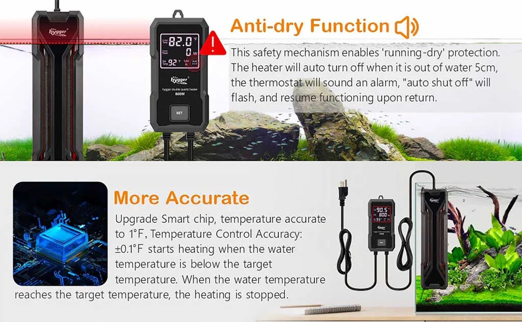 Hygger Double Quartz Heater