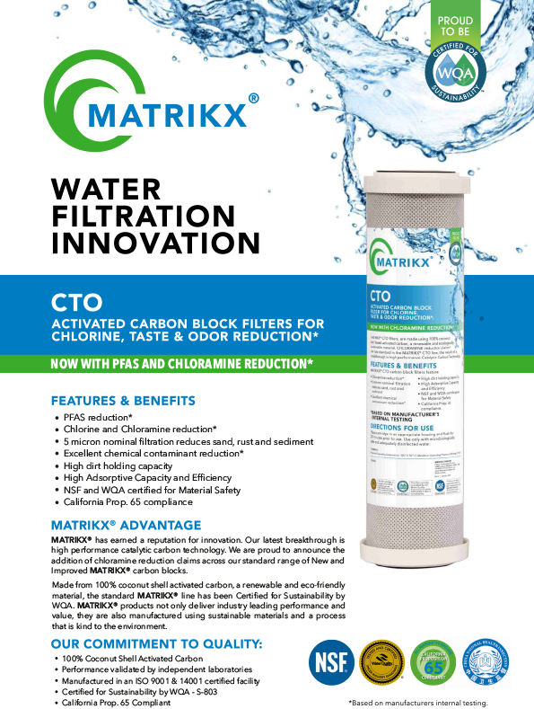 MATRIKX CTO Carbon Cartridge 2.5"x 10" - 5 Micron