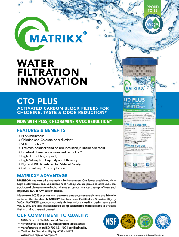 MATRIKX CTO PLUS Carbon Cartridge 2.5"x 10" - 1 Micron