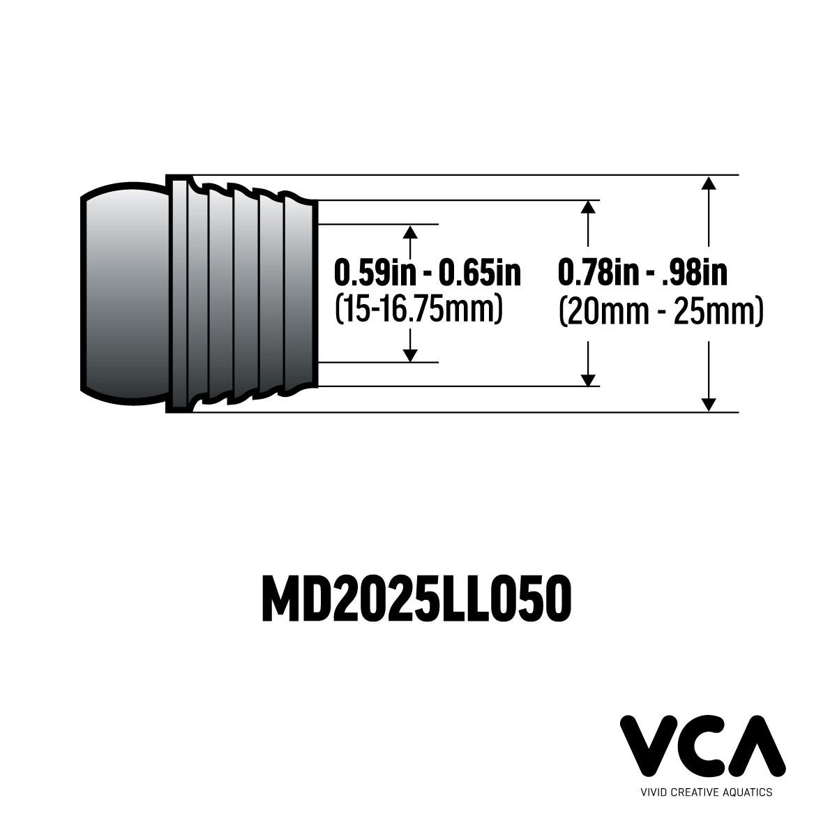 VCA Multidapter 2025-50 - 20-25mm pipe socket  to 1/2in Loc-Line Adapter