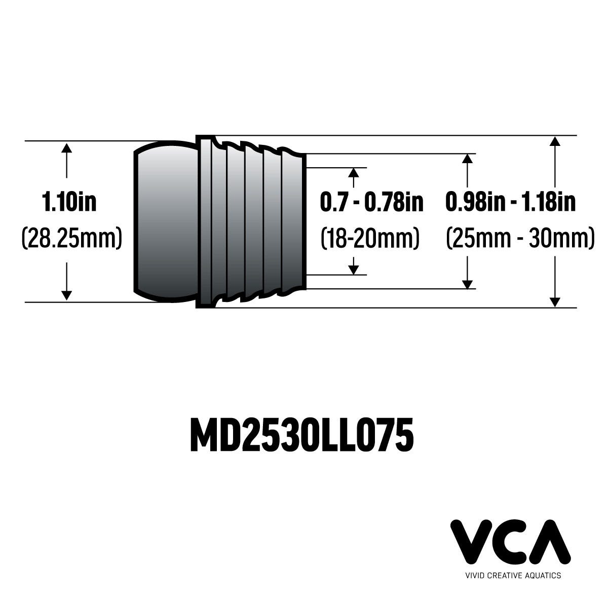 VCA Multidapter 2530-75 - 25-30mm pipe socket to 3/4in LocLine Adapter