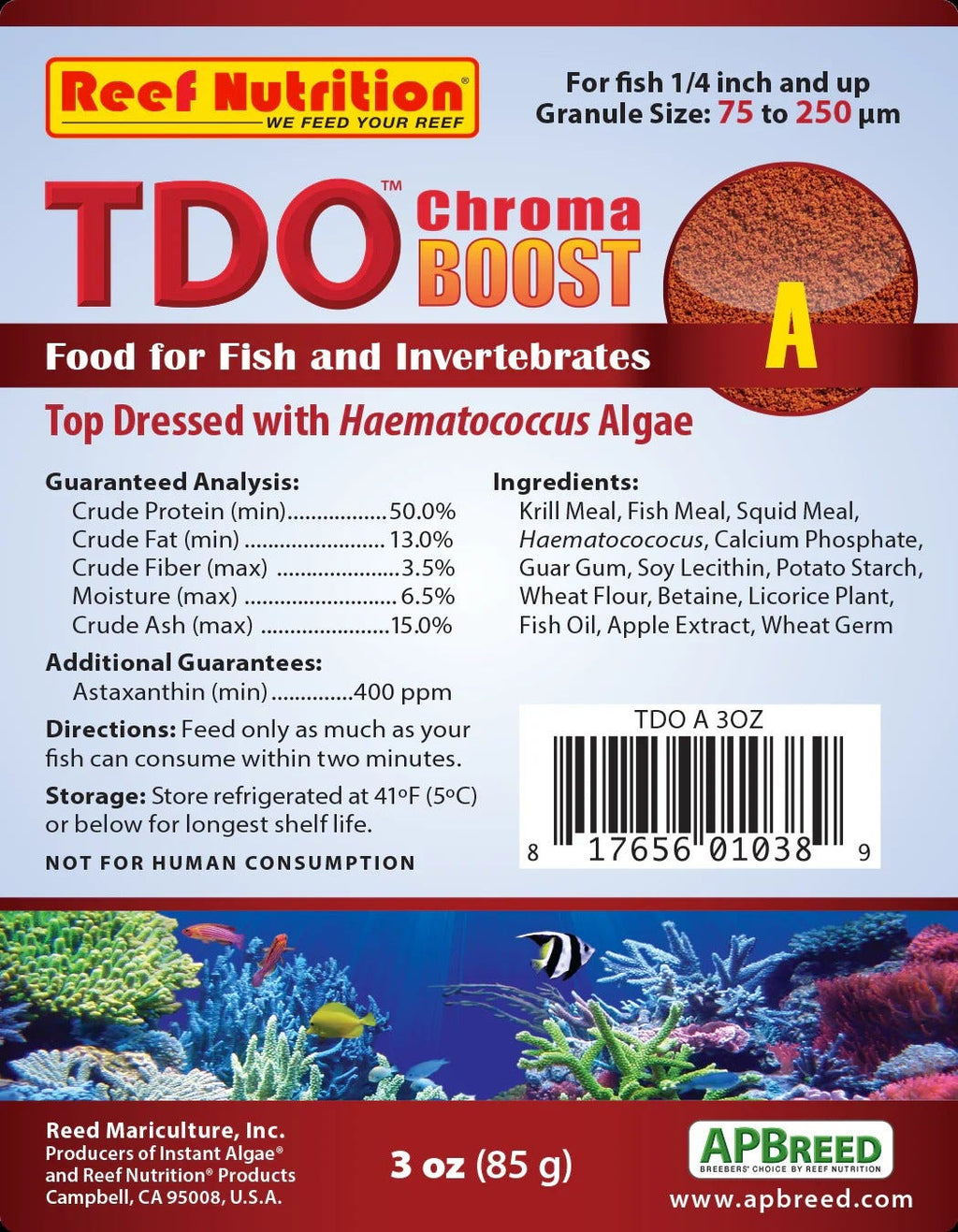 Reef Nutrition Chroma Boost A (75-250µm) 3 oz