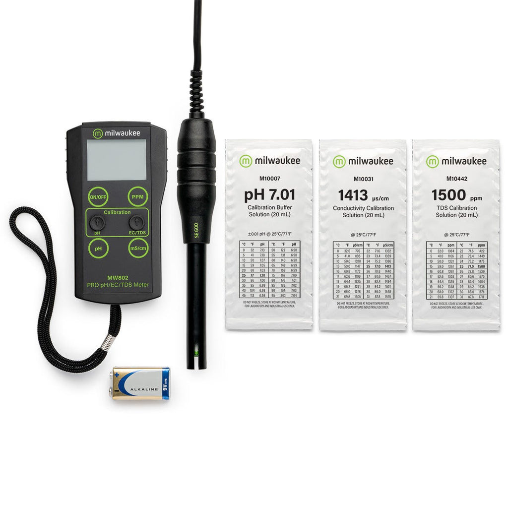 Milwaukee MW802 PRO 3-in-1 pH, EC, TDS Combo Meter with ATC