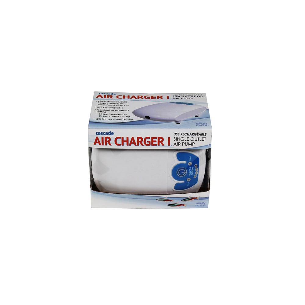 Penn-Plax Cascade Air Charger 1 Single Oulet Rechargeable Battery Air Pump