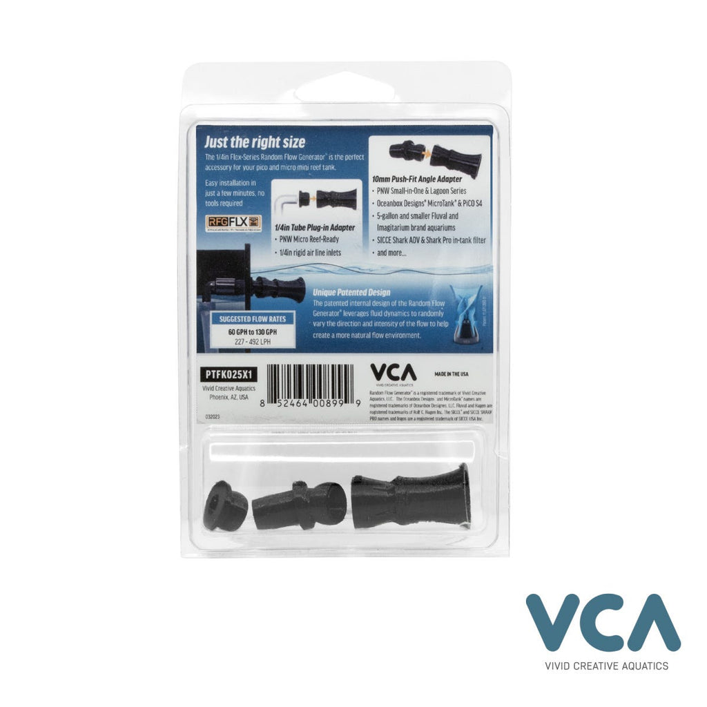 VCA Pico Tank Flow Kit with Single Flex-Series 1/4" Random Flow Generator Nozzle