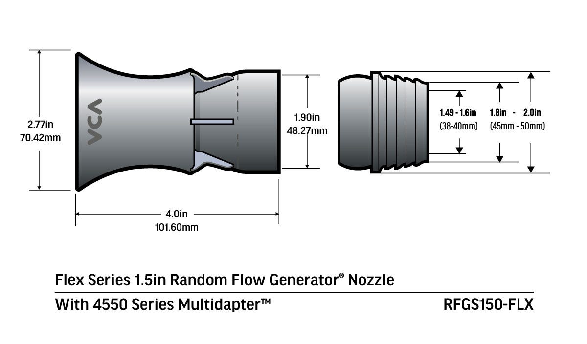 VCA Flex Series - 1.5" RFG Nozzle for 1.5" PVC Pipe