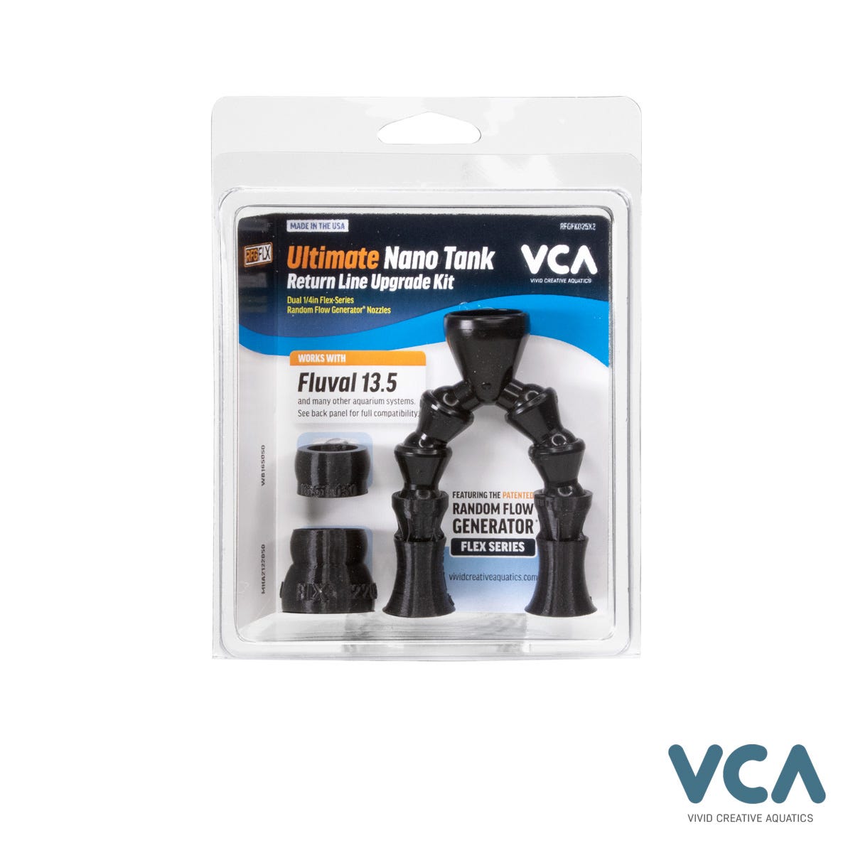 VCA Ultimate Nano Tank Return Line Upgrade Kit - Dual 1/4" Flex-Series Random Flow Generator Nozzles