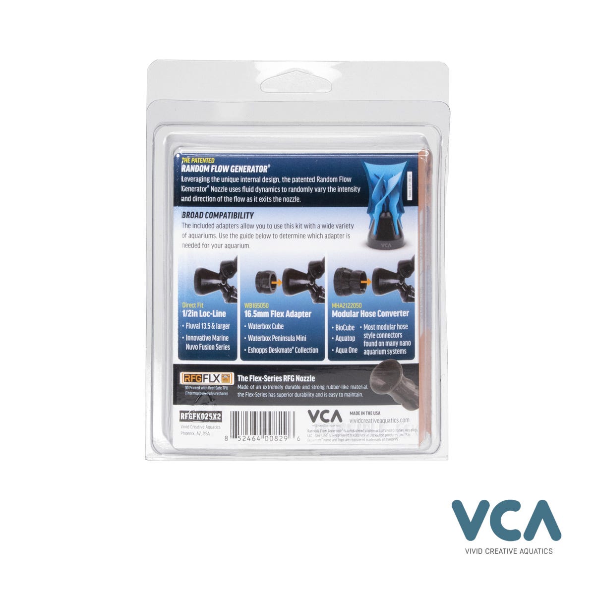 VCA Ultimate Nano Tank Return Line Upgrade Kit - Dual 1/4" Flex-Series Random Flow Generator Nozzles