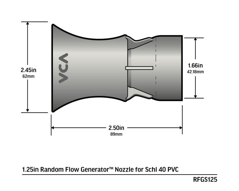 VCA Flex Series - 1.25" RFG Nozzle for 1.25" PVC Pipe