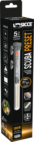 SICCE SCUBA Preset 200 Submersible Heater - 200 Watt