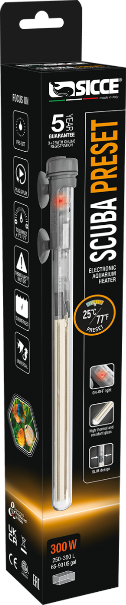 SICCE SCUBA Preset 300 Submersible Heater - 300 Watt