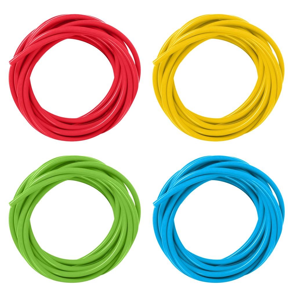 Simplicity HD Silicon Dosing Tubing 4-PK Green-Red-Yellow-Blue 10ft each
