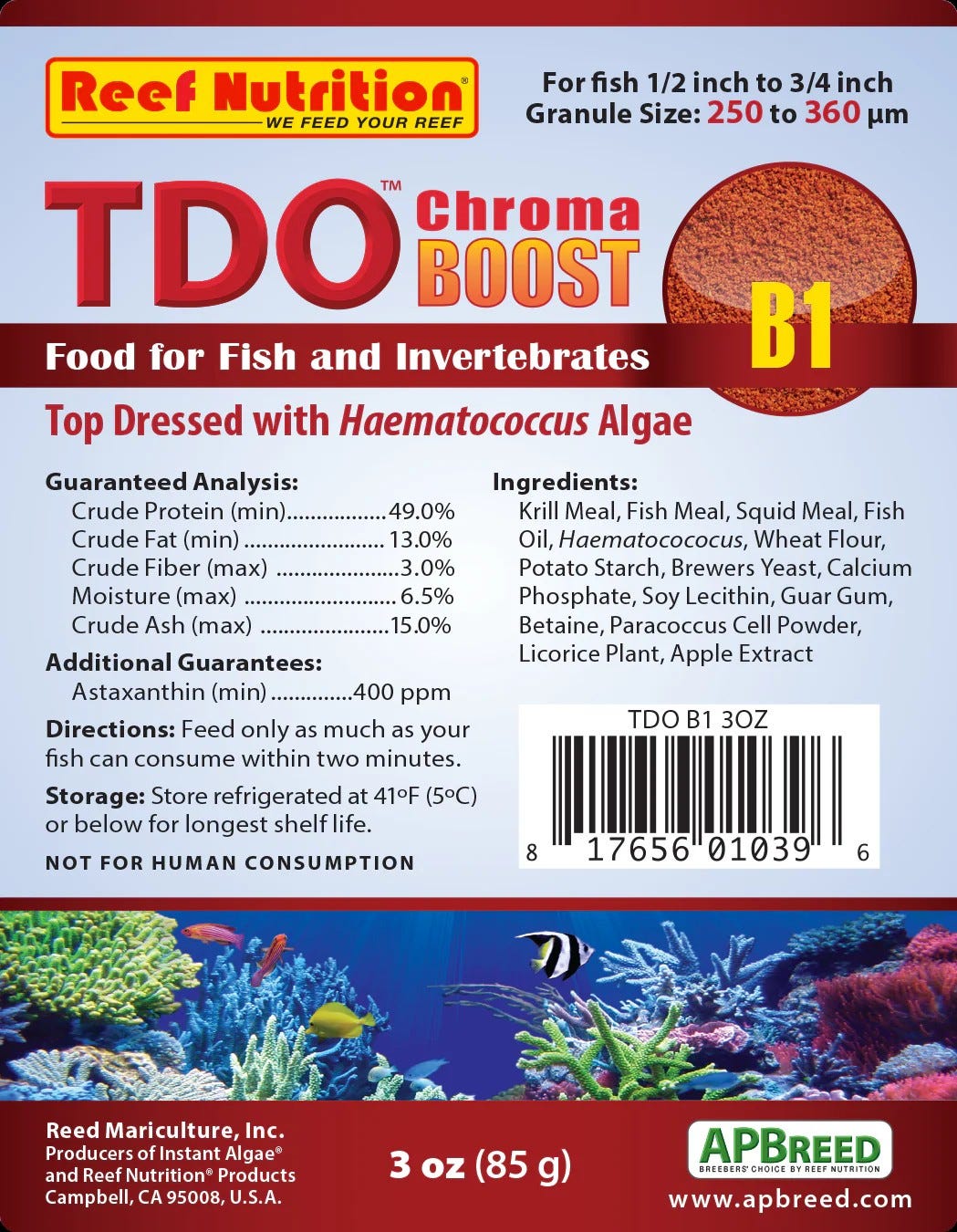 Reef Nutrition Chroma Boost B1 (250-360µm) 16 oz