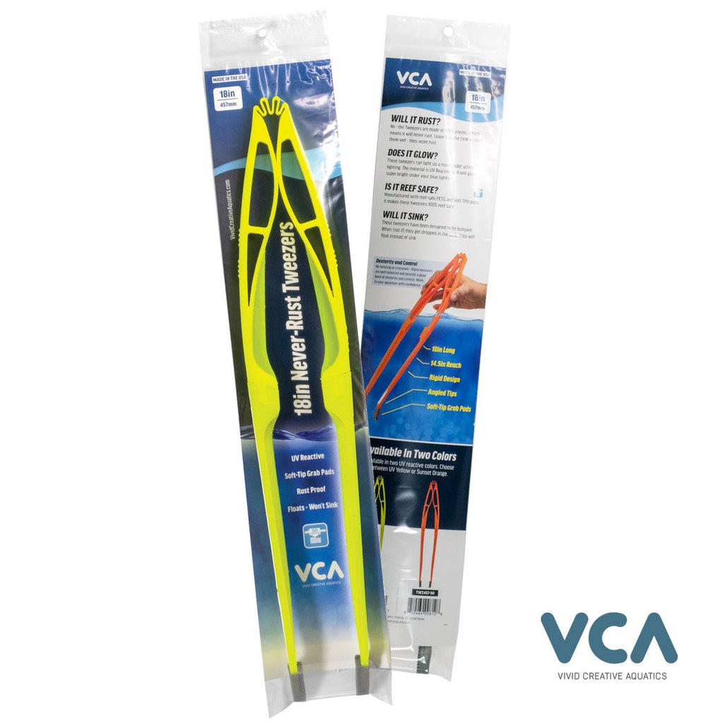 VCA 18" Never-Rust Tweezers - UV Yellow