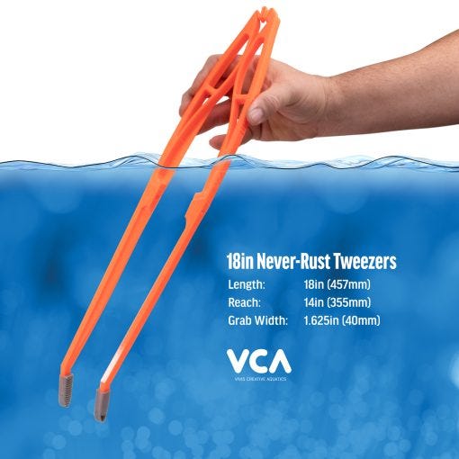 VCA 18" Never-Rust Tweezers - Sunset Orange